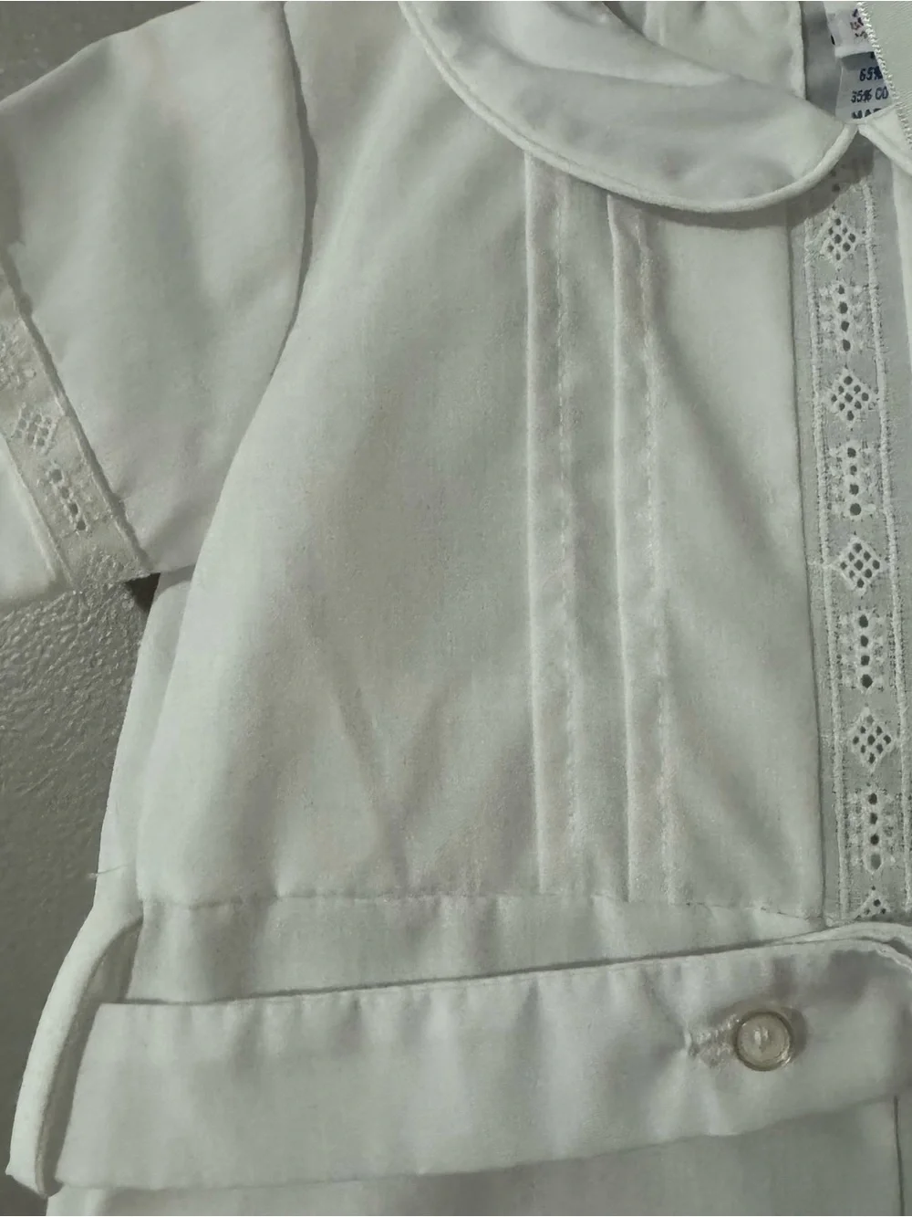 Vintage White Alexis Christening Baptism Romper Suit & Hat Size 3 Mos 10-13 lbs